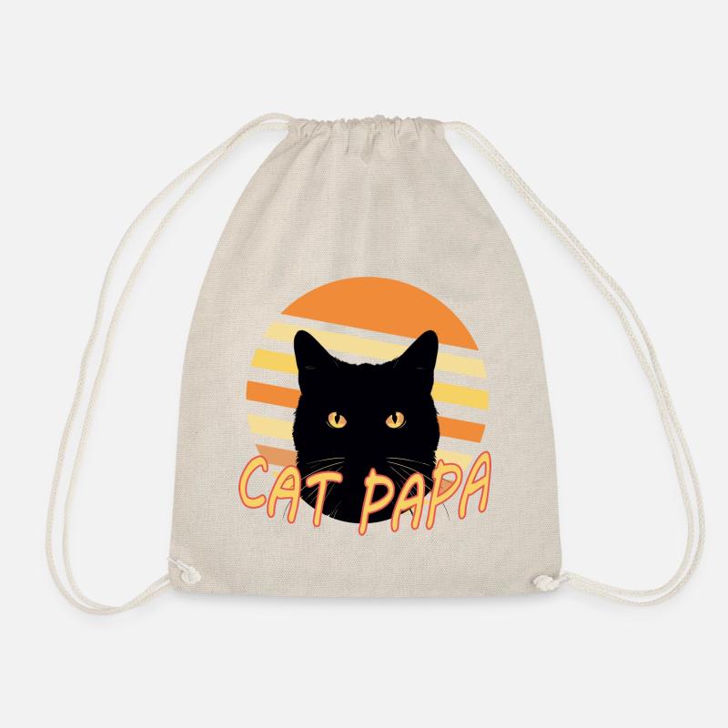 Cat Papa - Drawstring Bag - nature