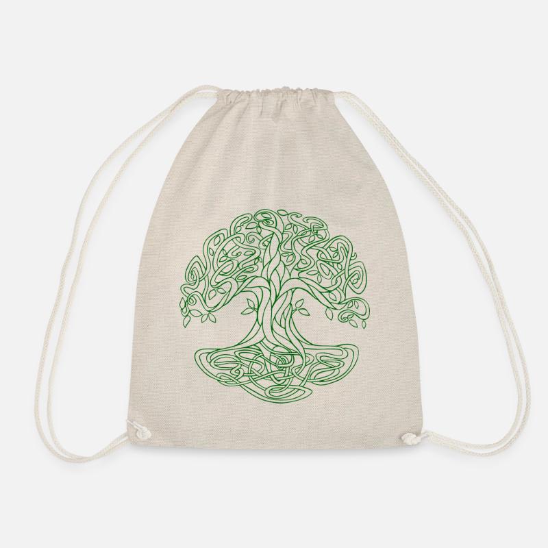 Yggdrasil the Celtic world tree green - Drawstring Bag - nature