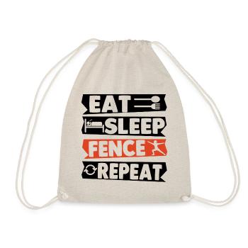 Eat Sleep Fence Repeat - Turnbeutel - Natur - Vorne