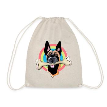 malinois avec os - Sac de sport léger - nature - Devant