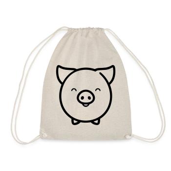 pig - Drawstring Bag - nature - Front