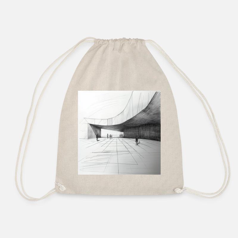 Architect Drawing Sketch Architecture - Drawstring Bag - nature