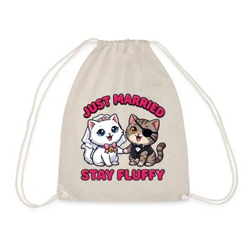 Just Married Stay Fluffy Katzen - Turnbeutel - Natur - Vorne