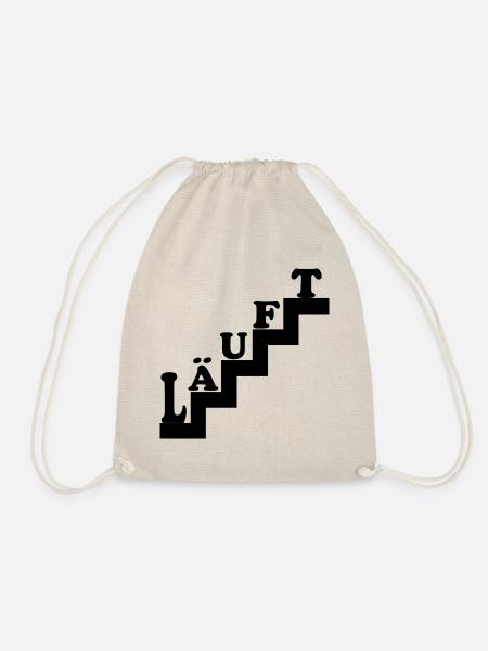 Läuft Motivation Treppe Gewinner - Turnbeutel - Natur