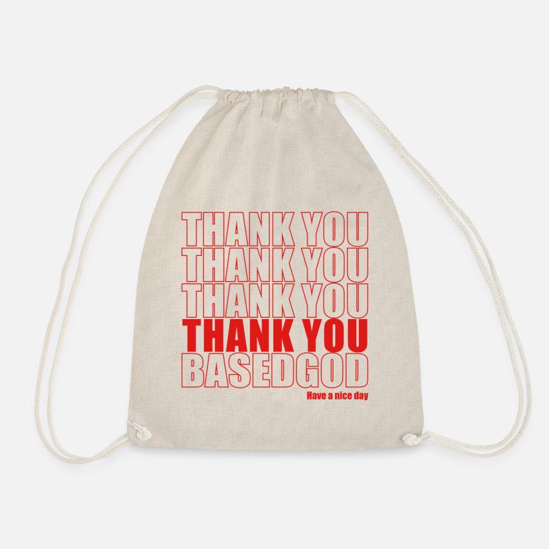 Thank You Based God Graphic - Drawstring Bag - nature