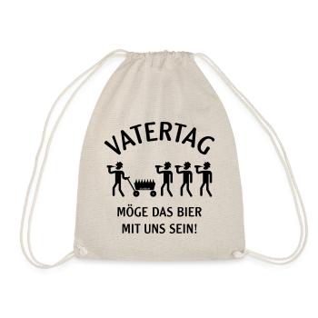 Vatertag – Bier Mit Uns (Bollerwagen / B) - Turnbeutel - Natur - Vorne