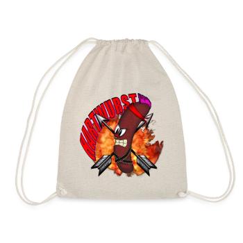 Hard cured sausage - Drawstring Bag - nature - Front