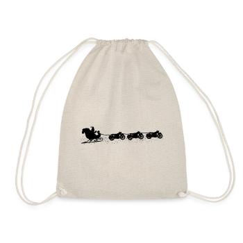 Motorcycle Motorcyclist Biker Christmas - Drawstring Bag - nature - Front
