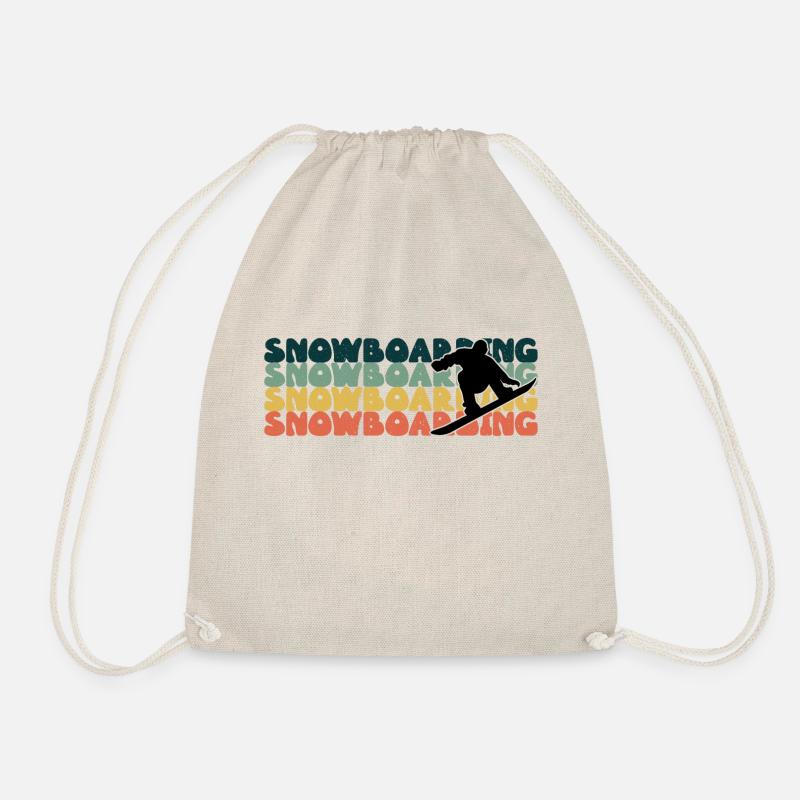 Snowboarding Snowboarding Snowboarding Snowboarder - Drawstring Bag - nature