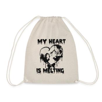 Heart. Environment. Climate protection. - Drawstring Bag - nature - Front