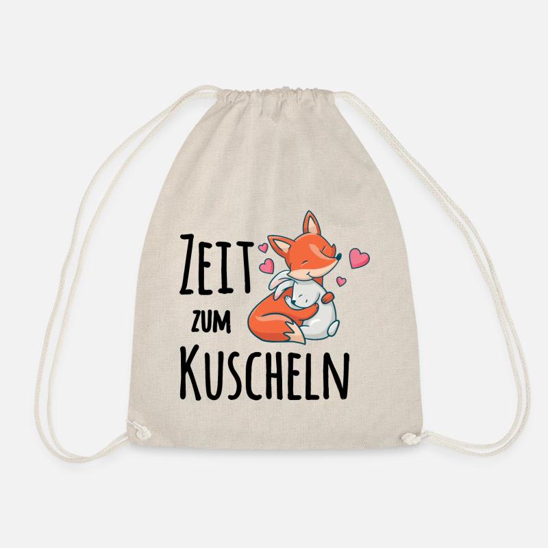 Fuchs und ein Kaninchen die mit einander Kuscheln - Turnbeutel - Natur