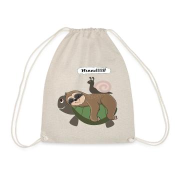 Snail Sloth Turtle - Drawstring Bag - nature - Front