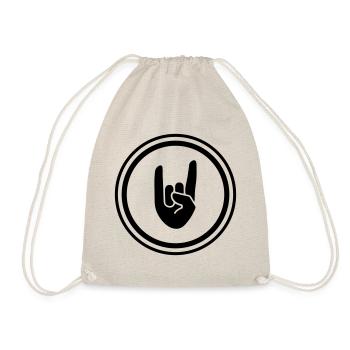 Party Hand Symbol - Drawstring Bag - nature - Front