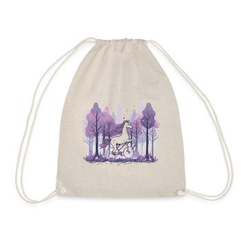 Licorne sur un vélo à paillettes - Sac de sport léger - nature - Devant