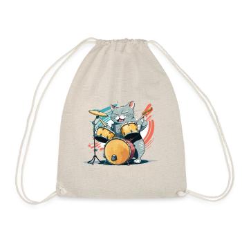 Rocker Katze - Turnbeutel - Natur - Vorne
