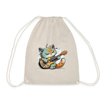 Chat guitare - Sac de sport léger - nature - Devant