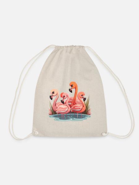 Flamingo-Flock - Turnbeutel - Natur