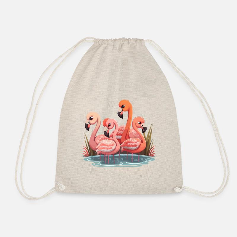 Flamingo-Flock - Turnbeutel - Natur