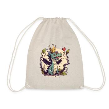Crowned Dragon - Drawstring Bag - nature - Front