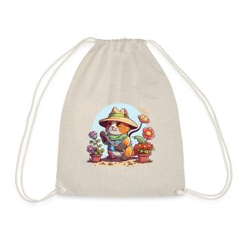 Gardening Cat - Drawstring Bag - nature - Front