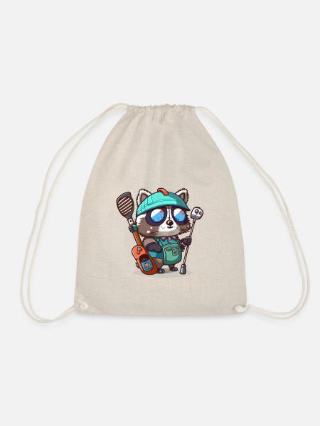 Waschbär-Golfer - Turnbeutel - Natur