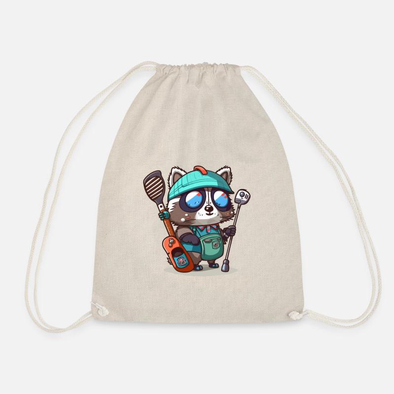 Waschbär-Golfer - Turnbeutel - Natur