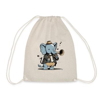 Jazzy Elephant - Drawstring Bag - nature - Front