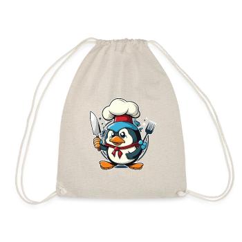 Cooking Penguin - Drawstring Bag - nature - Front