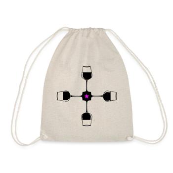 Wine Red Wine Glass - Drawstring Bag - nature - Front