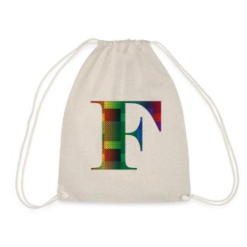 Letter F Vintage - Drawstring Bag - nature - Front