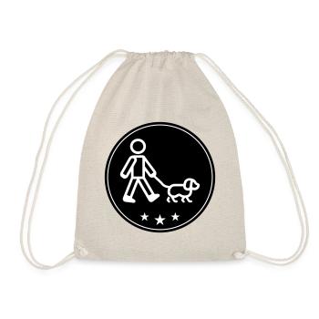 Dog walking dog - Drawstring Bag - nature - Front