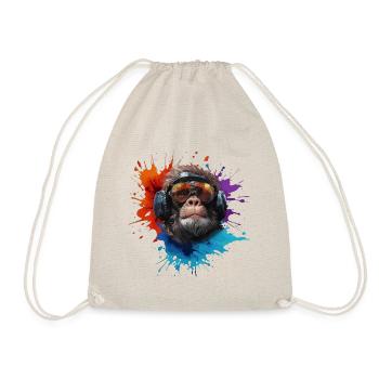 DJ Monkey Affen mit Sonnenbrille Safari - Turnbeutel - Natur - Vorne