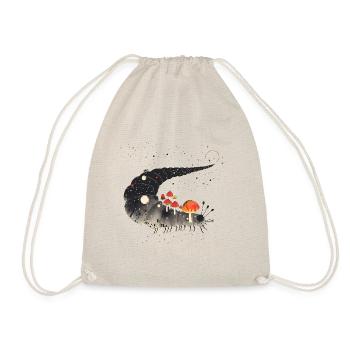 Surreal Caterpillar with Toadstools - Forest Motif - Drawstring Bag - nature - Front