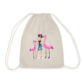 Designer Flamingle - Turnbeutel - Natur - Vorne