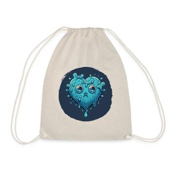 Water Love: A Playful Heart Design - Drawstring Bag - nature - Front