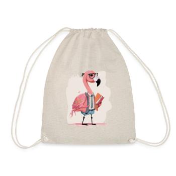Fashion Forward: Flamboyant Flamingo Designer - Drawstring Bag - nature - Front