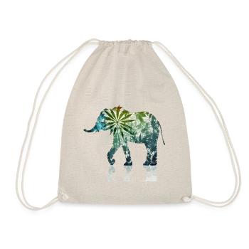 Künstlerische Intrige: Cool Weed Elefant Abstrakte Pos - Turnbeutel - Natur - Vorne
