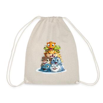 The Zany Pyramid Builders - Drawstring Bag - nature - Front