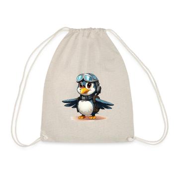 The Adventurous Penguin Pilot - Drawstring Bag - nature - Front