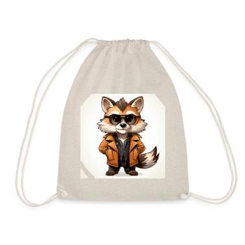 The Fashionable Raccoon Designer - Drawstring Bag - nature - Front