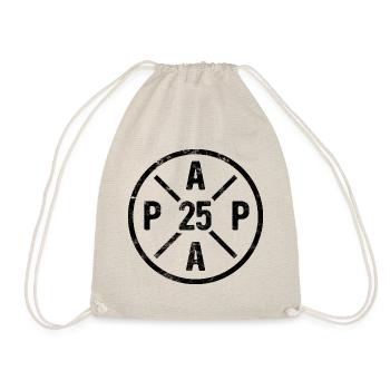 Papa 25 - Vater 2025 - Geschenk - Turnbeutel - Natur - Vorne