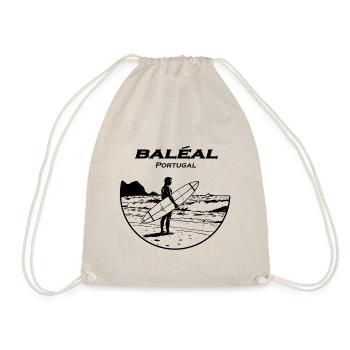 Baleal Portugal Surfer Stamp - Drawstring Bag - nature - Front