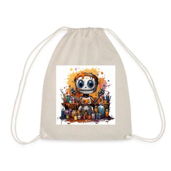 Brush & Pencil Fusion: Collaborative Art Project f - Drawstring Bag - nature - Front
