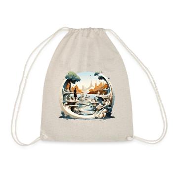 Sculpture: Outdoor Art Haven for Enthusiasts - Drawstring Bag - nature - Front