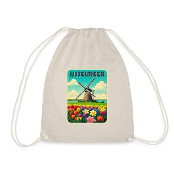 Ijsselmeer Holland Windmill - Drawstring Bag - nature - Front