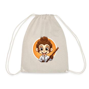 Monkey Selfie Stick - Drawstring Bag - nature - Front
