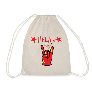 Helau,Rock Hand,Mainz Fastnacht Kostüm Shirt Musik - Turnbeutel - Natur - Vorne
