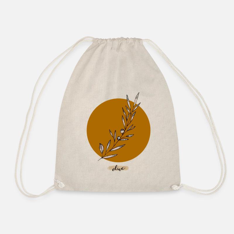 olive branch - Drawstring Bag - nature