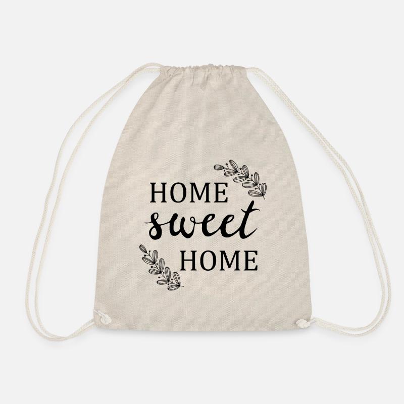home sweet home - Drawstring Bag - nature