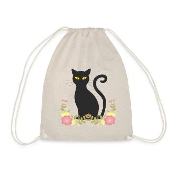 Schwarze katze - Turnbeutel - Natur - Vorne